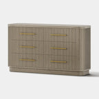 Cove Fluted Solid Oak 6-Dreawer Dresser