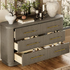 Cove Fluted Solid Oak 6-Dreawer Dresser