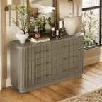 Cove Fluted Solid Oak 6-Dreawer Dresser