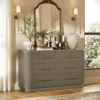 Cove Fluted Solid Oak 6-Dreawer Dresser