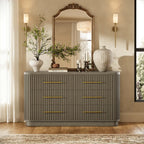 Cove Fluted Solid Oak 6-Dreawer Dresser