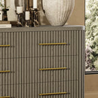Cove Fluted Solid Oak 6-Dreawer Dresser