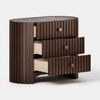 Cove Fluted Solid Oak Nightstand