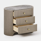 Cove Fluted Solid Oak Nightstand