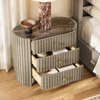 Cove Fluted Solid Oak Nightstand