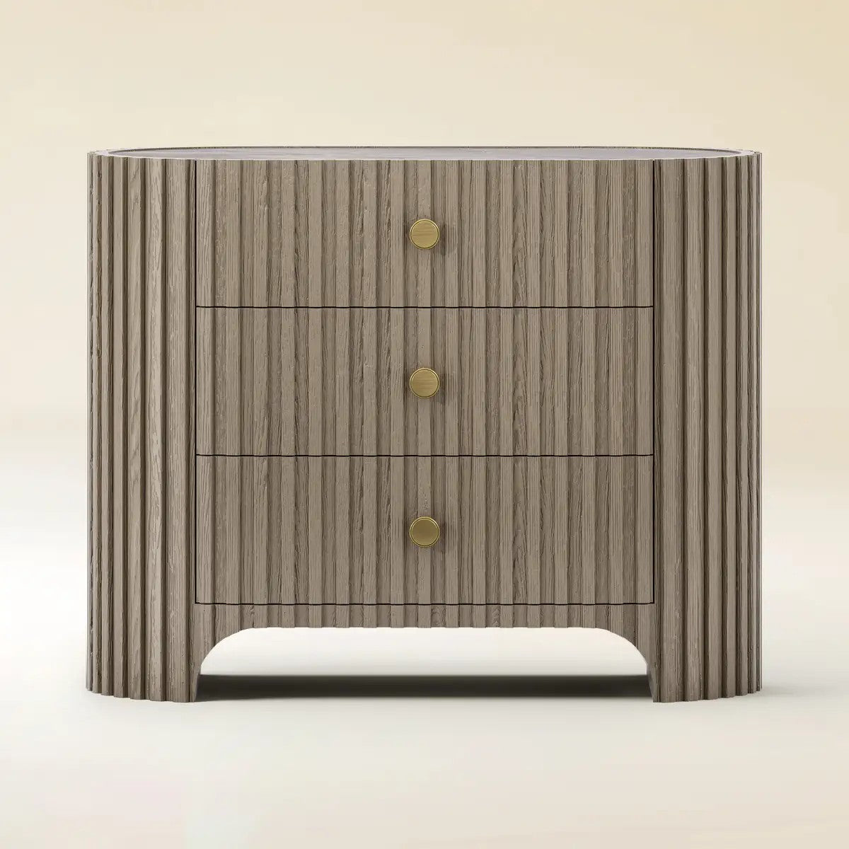 Cove Fluted Solid Oak Nightstand