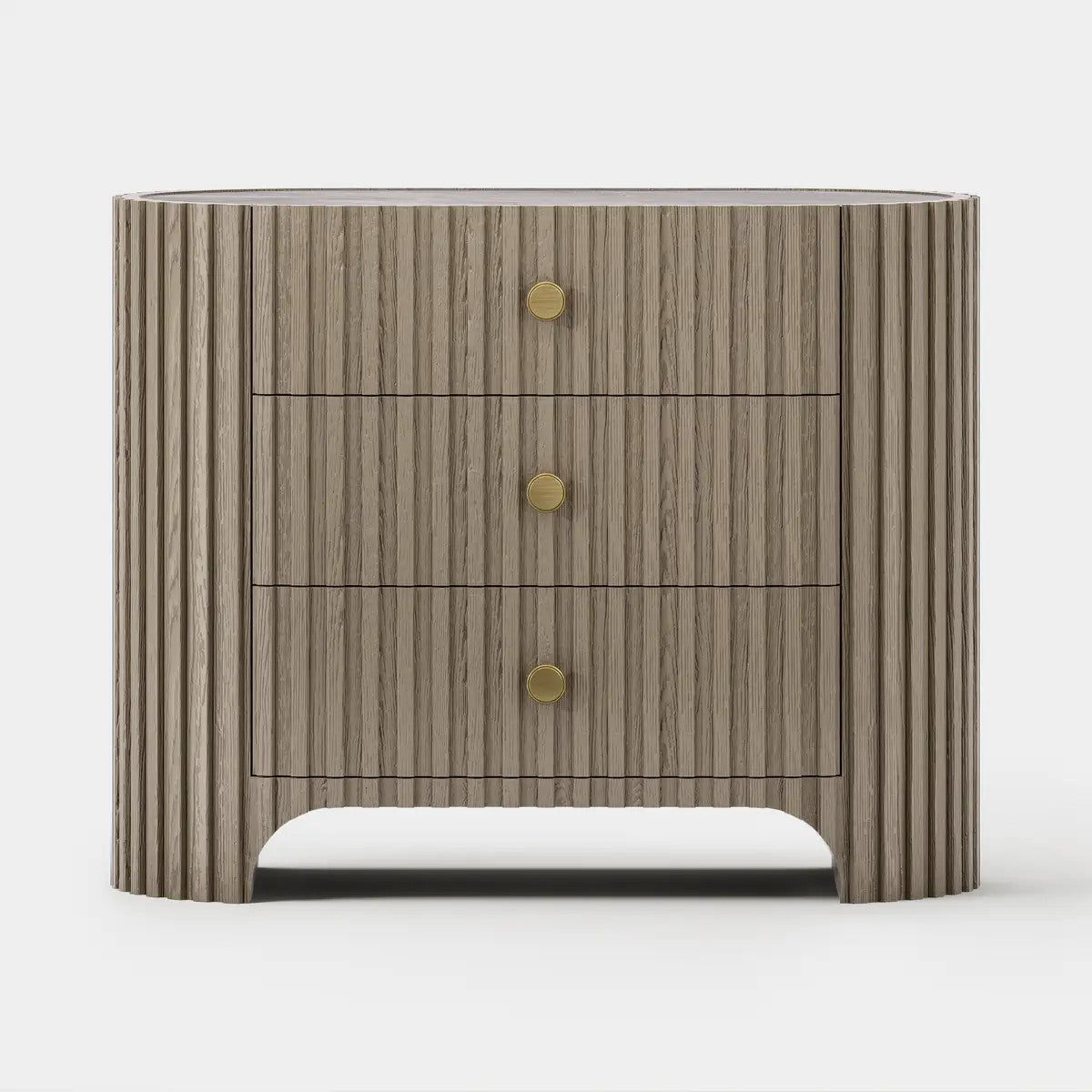 Cove Fluted Solid Oak Nightstand