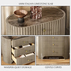 Cove Fluted Solid Oak Nightstand