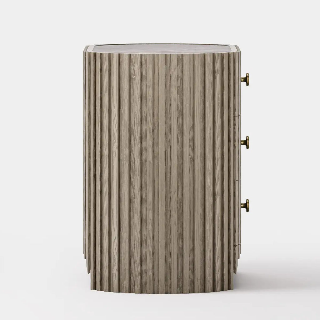 Cove Fluted Solid Oak Nightstand