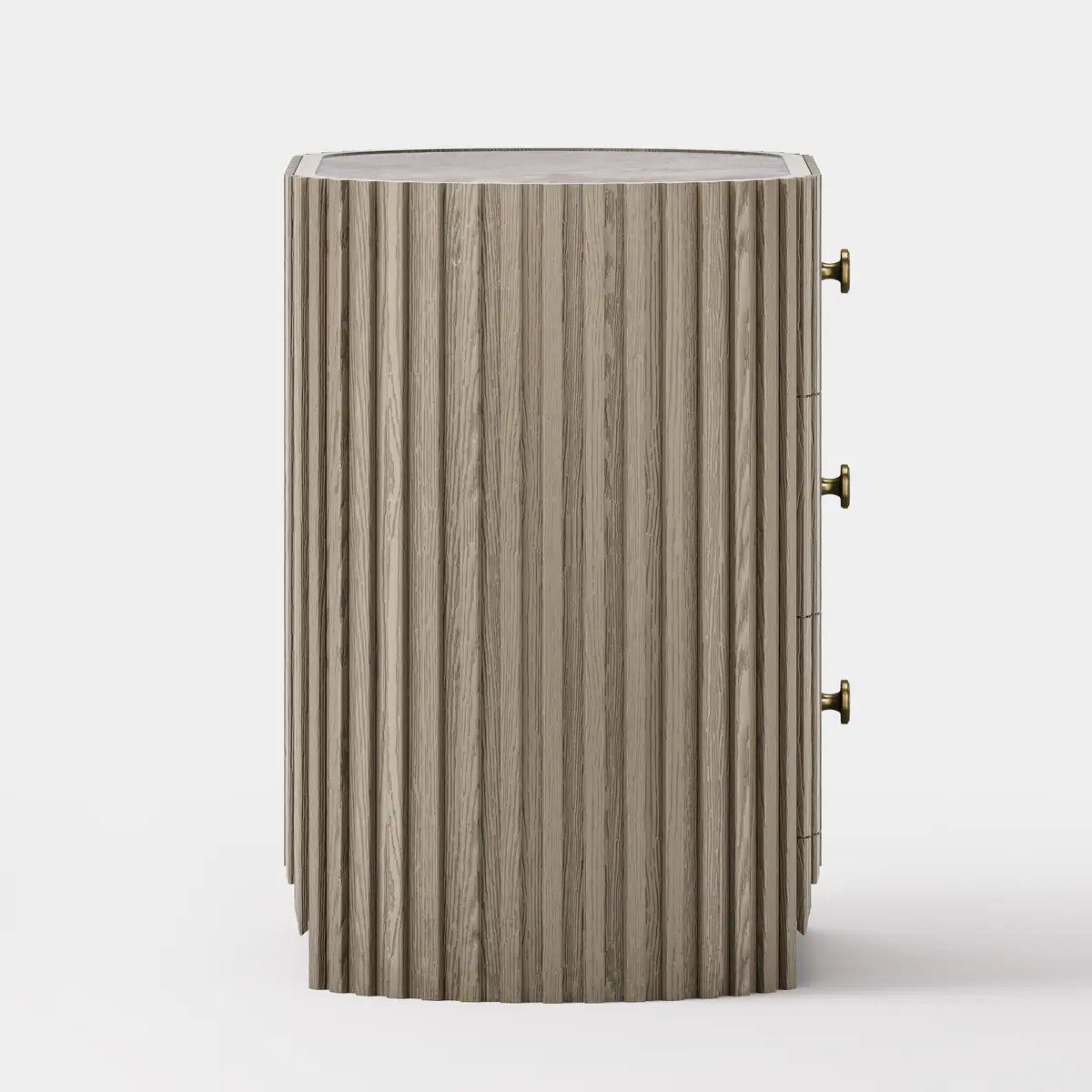 Cove Fluted Solid Oak Nightstand