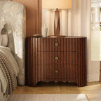 Cove Fluted Solid Oak Nightstand