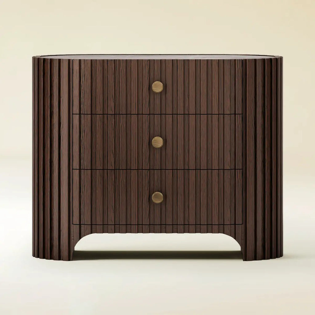 Cove Fluted Solid Oak Nightstand