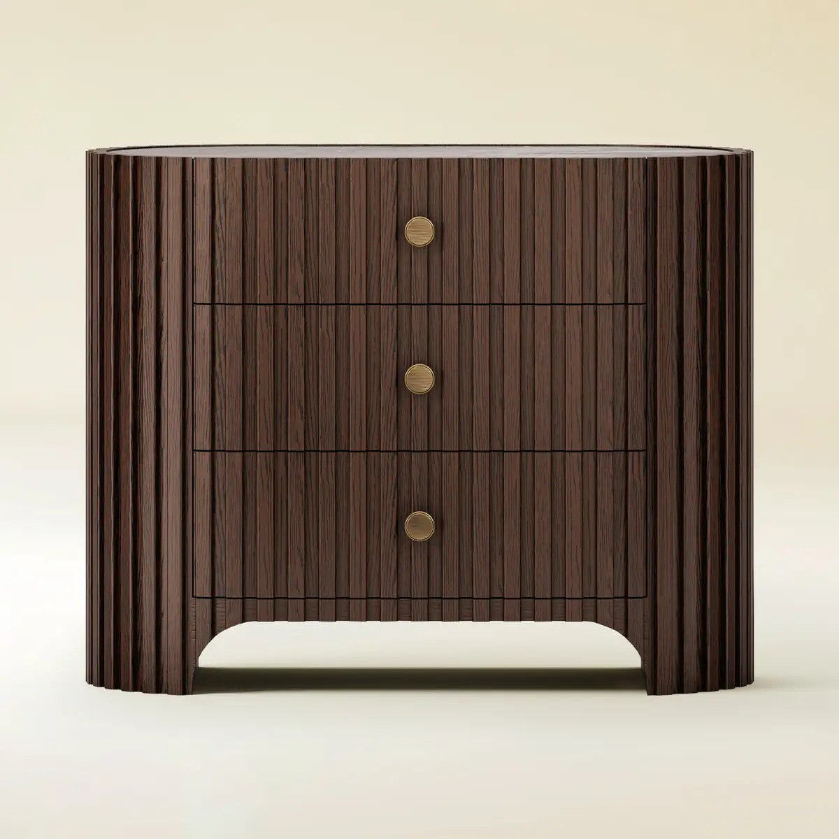 Cove Fluted Solid Oak Nightstand