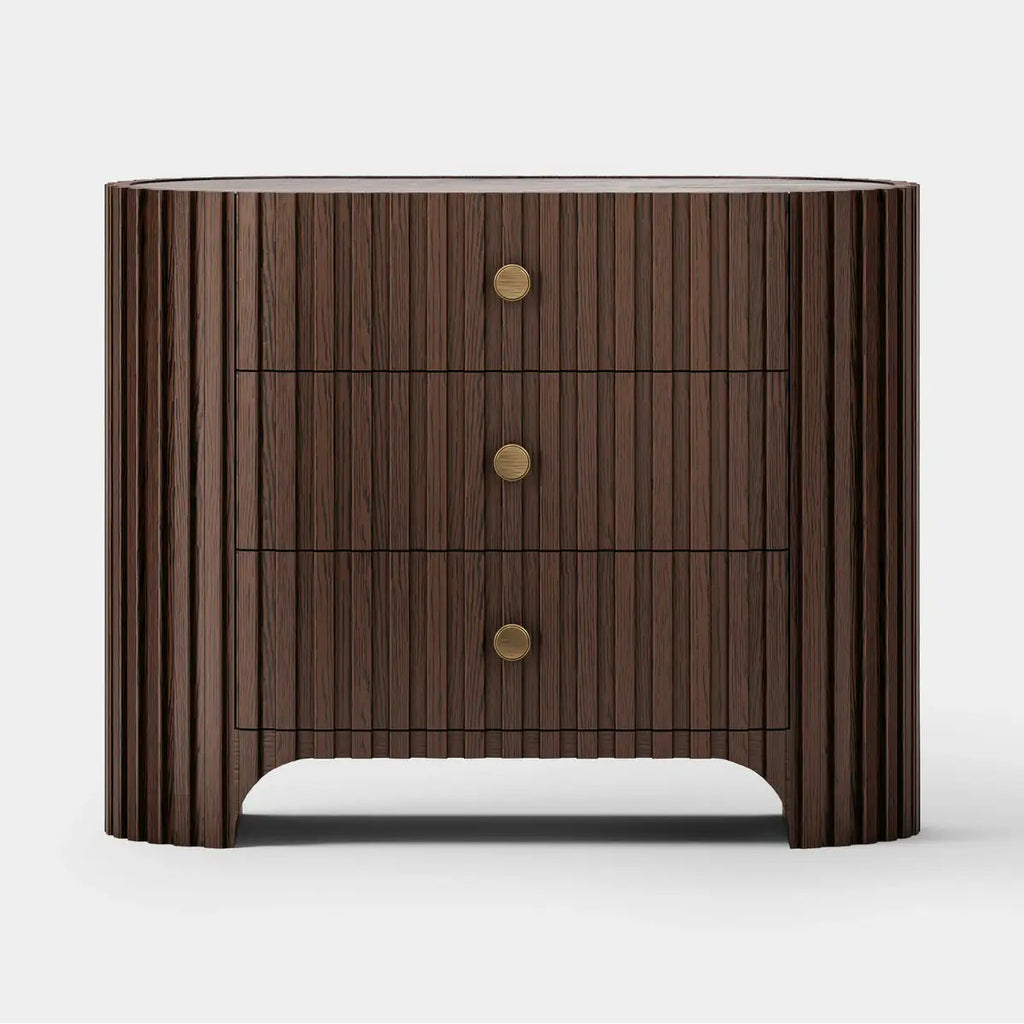 Cove Fluted Solid Oak Nightstand
