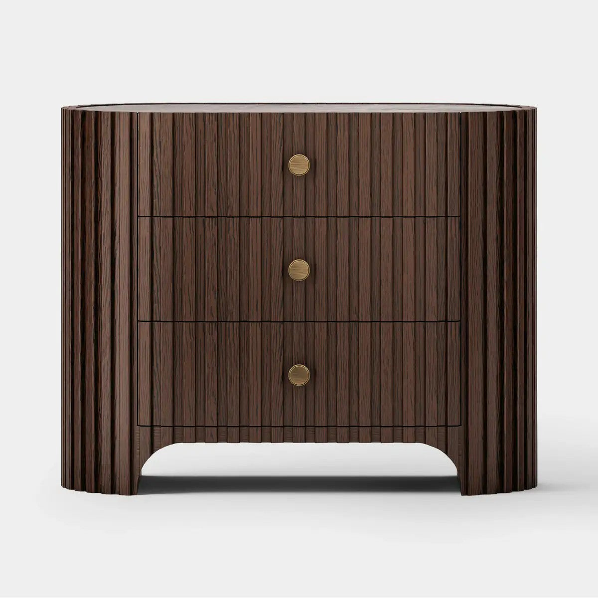 Cove Fluted Solid Oak Nightstand