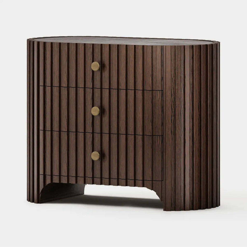 Cove Fluted Solid Oak Nightstand