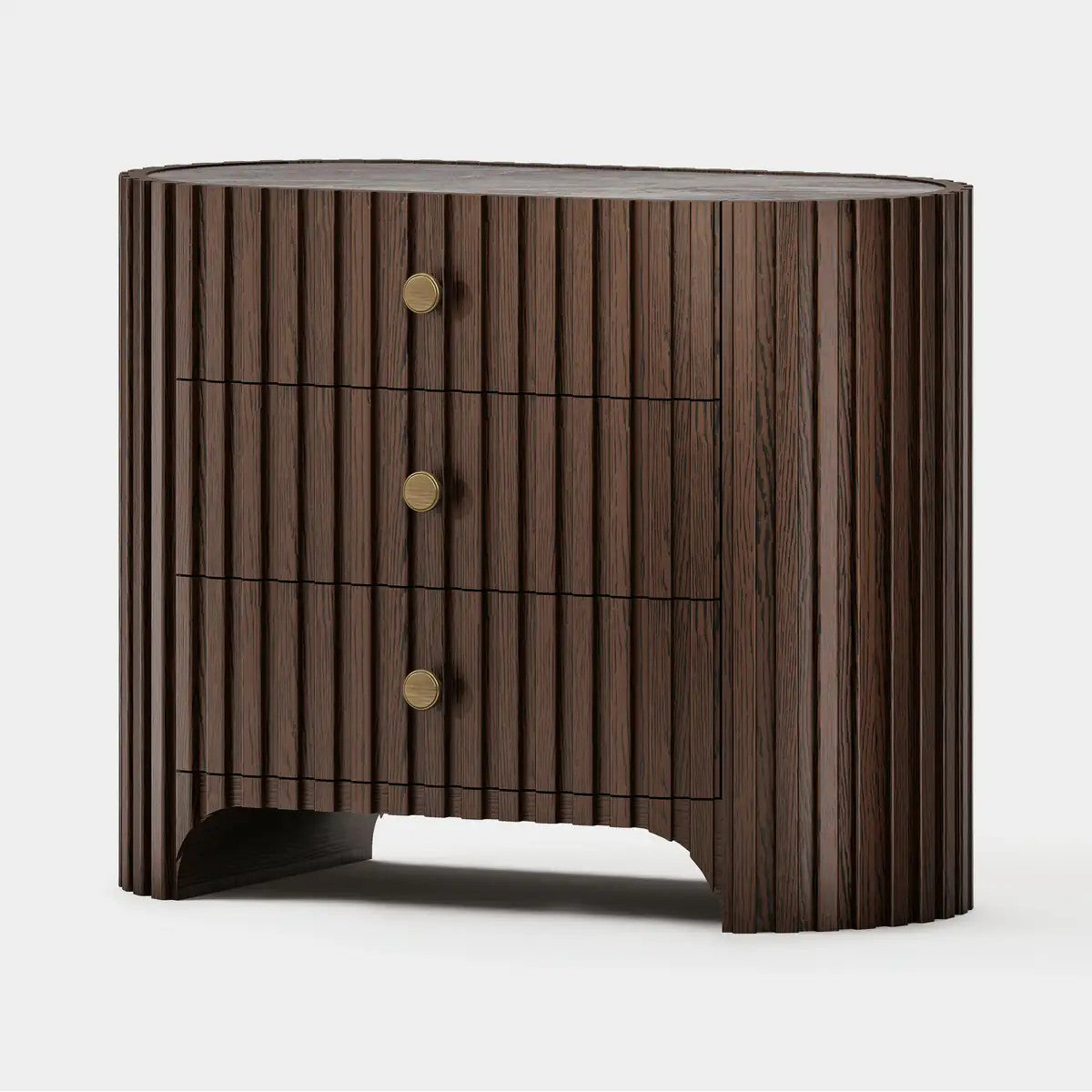 Cove Fluted Solid Oak Nightstand