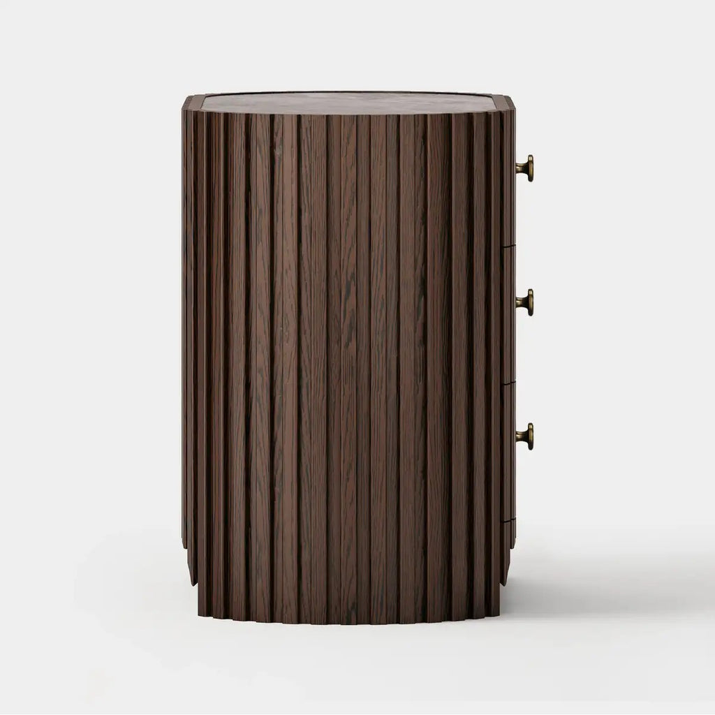 Cove Fluted Solid Oak Nightstand