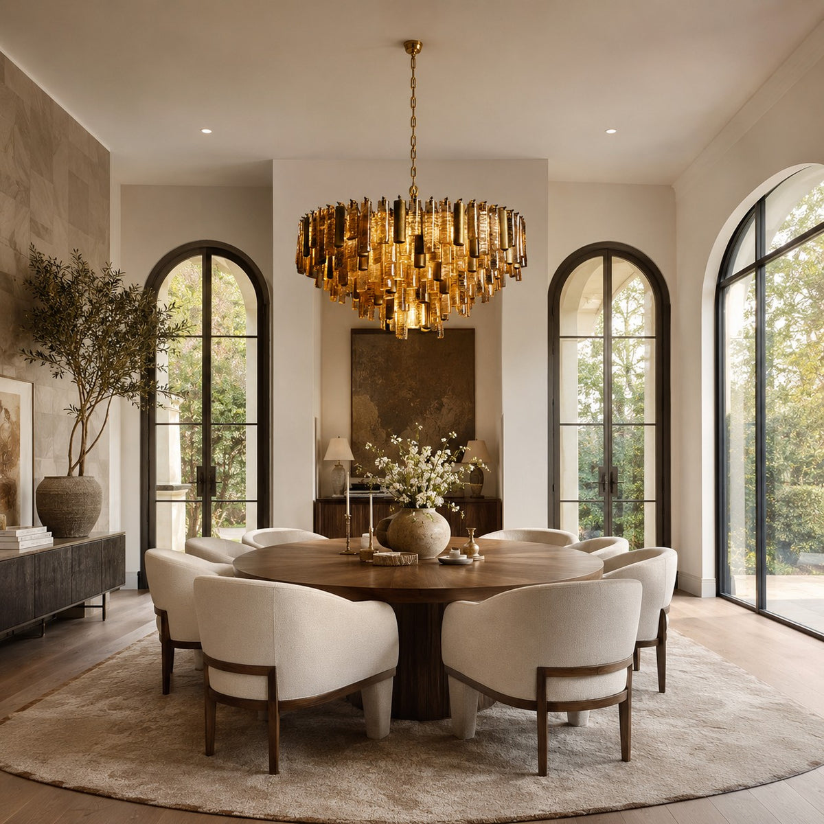 Dale Crystal Prism Round Chandelier