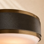 Dominic Perforated Metal Flush Mount with Milk Glass Diffuser