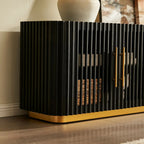 Echo Ridge Solid Oak Fluted Media Console 94"W