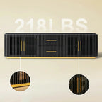 Echo Ridge Solid Oak Fluted Media Console 94"W