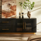 Echo Ridge Solid Oak Fluted Media Console 94"W