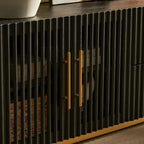 Echo Ridge Solid Oak Fluted Media Console 94"W
