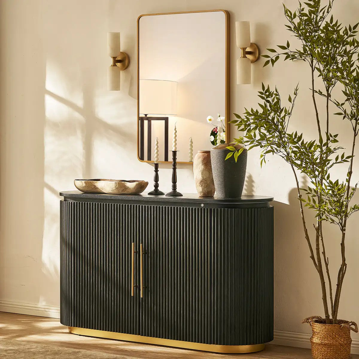 Echo Ridge Solid Oak Fluted Sideboard