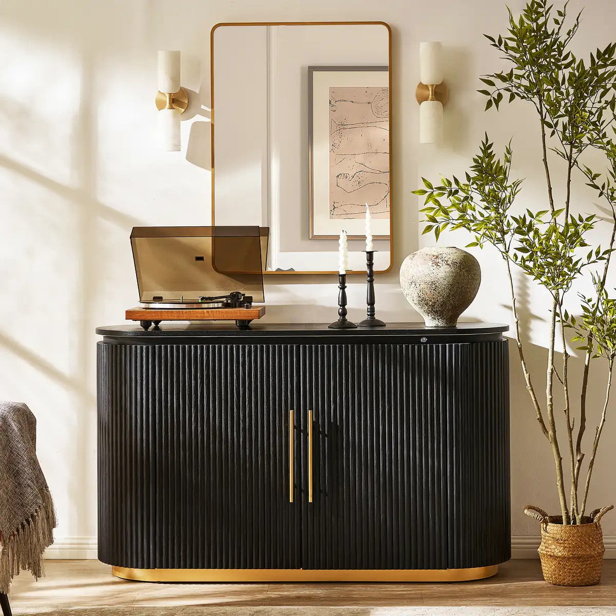Echo Ridge Solid Oak Fluted Sideboard