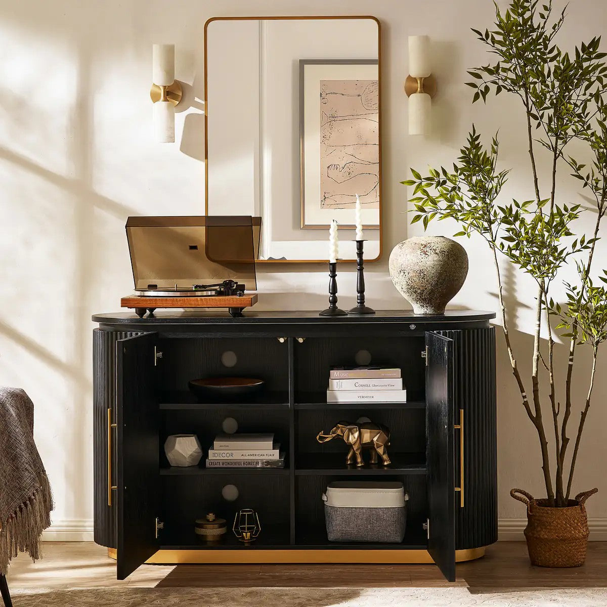 Echo Ridge Solid Oak Fluted Sideboard