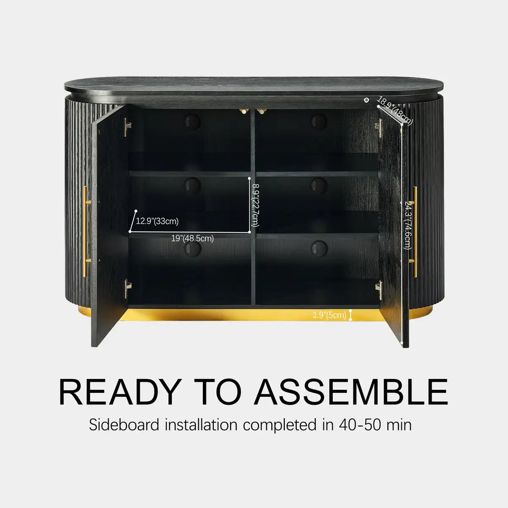 Echo Ridge Solid Oak Fluted Sideboard