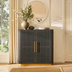 Echo Ridge Solid Oak Fluted Storage Cabinet 47“H