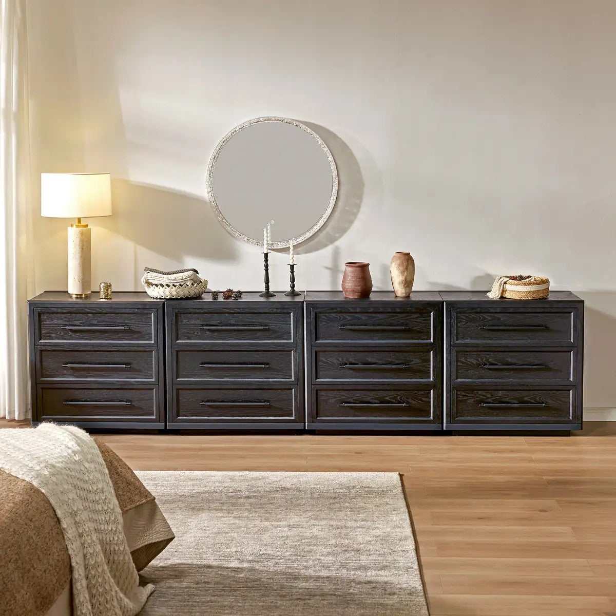 Elara Solid Wood 12-Drawer Dresser