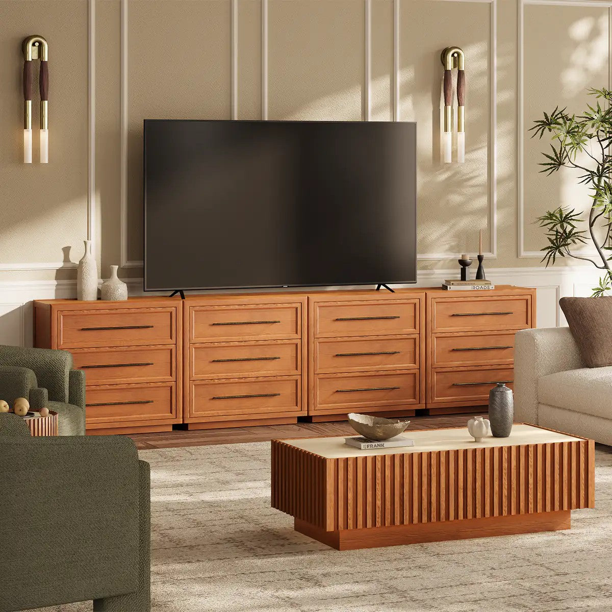 Elara Solid Wood 12-Drawer Dresser