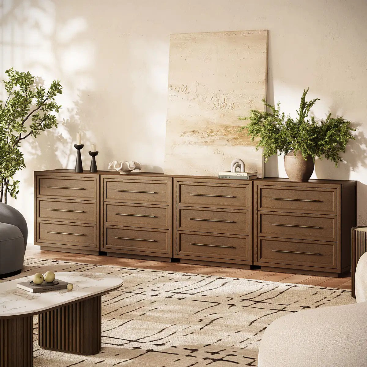 Elara Solid Wood 12-Drawer Dresser