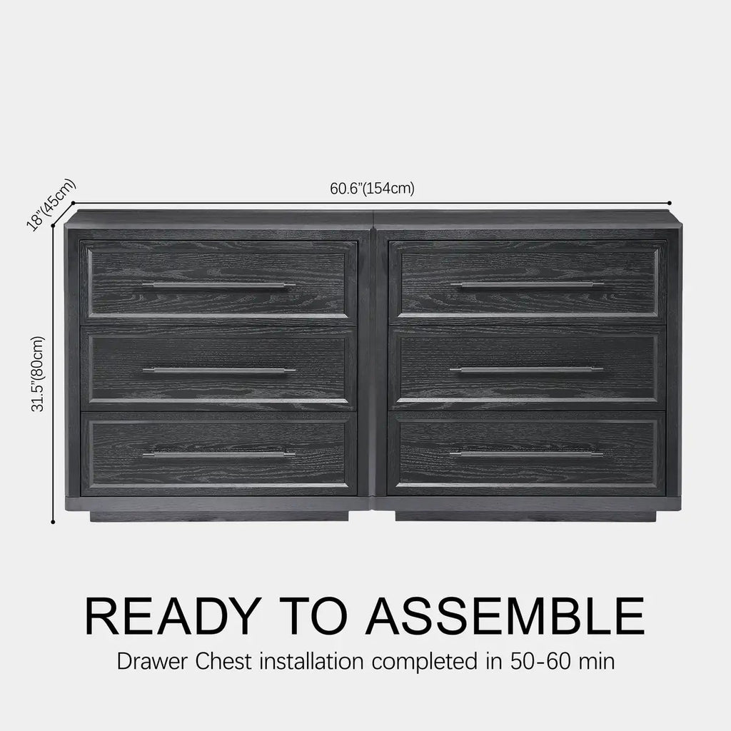 Elara Solid Wood 9-Drawer Dresser