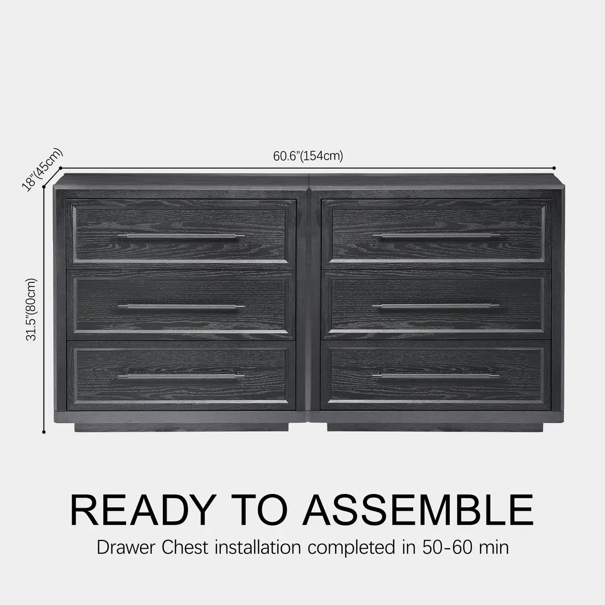 Elara Solid Wood 9-Drawer Dresser