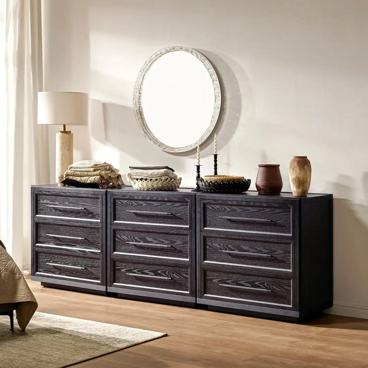 Elara Solid Wood 9-Drawer Dresser