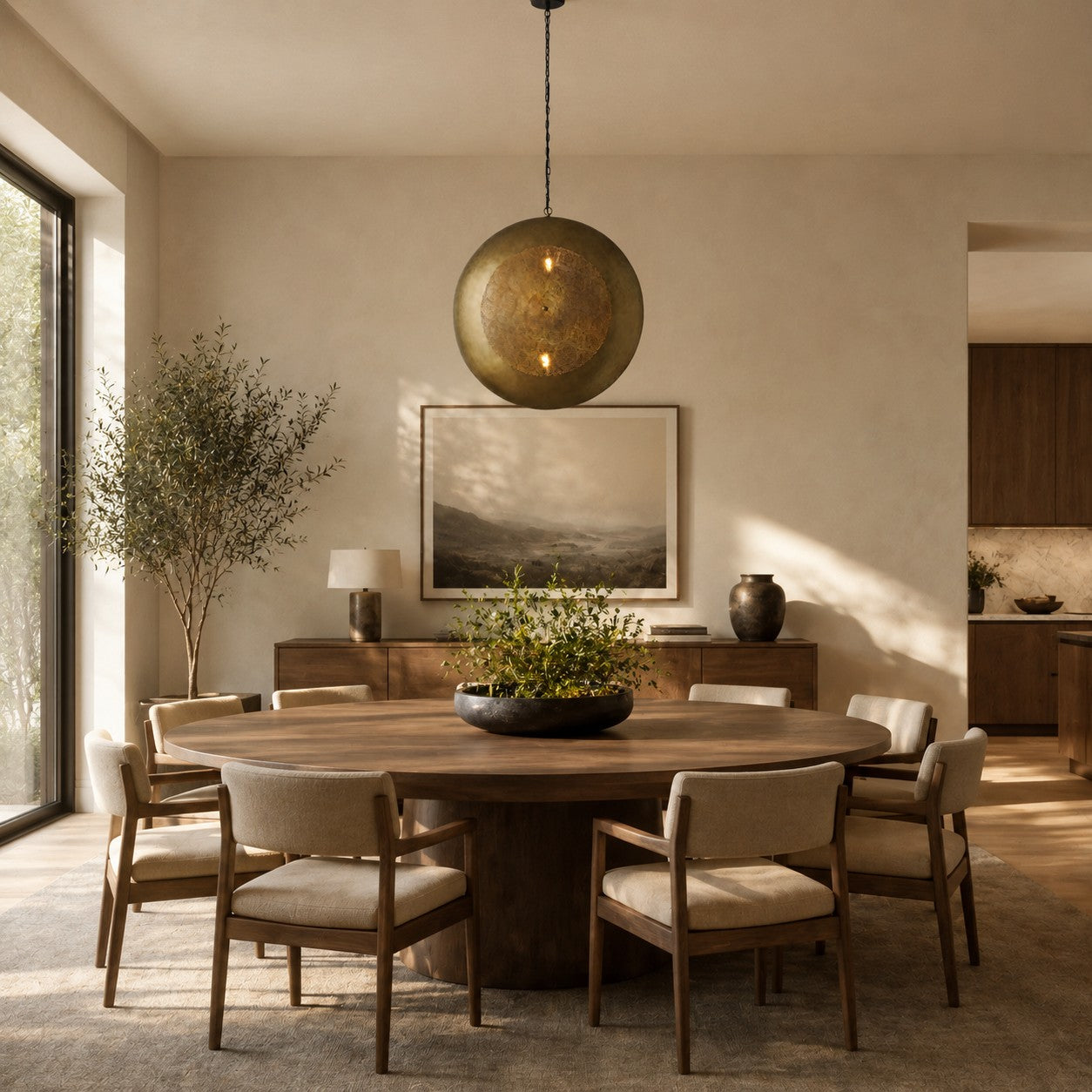 Elsie Perforated Brass Orb Pendant