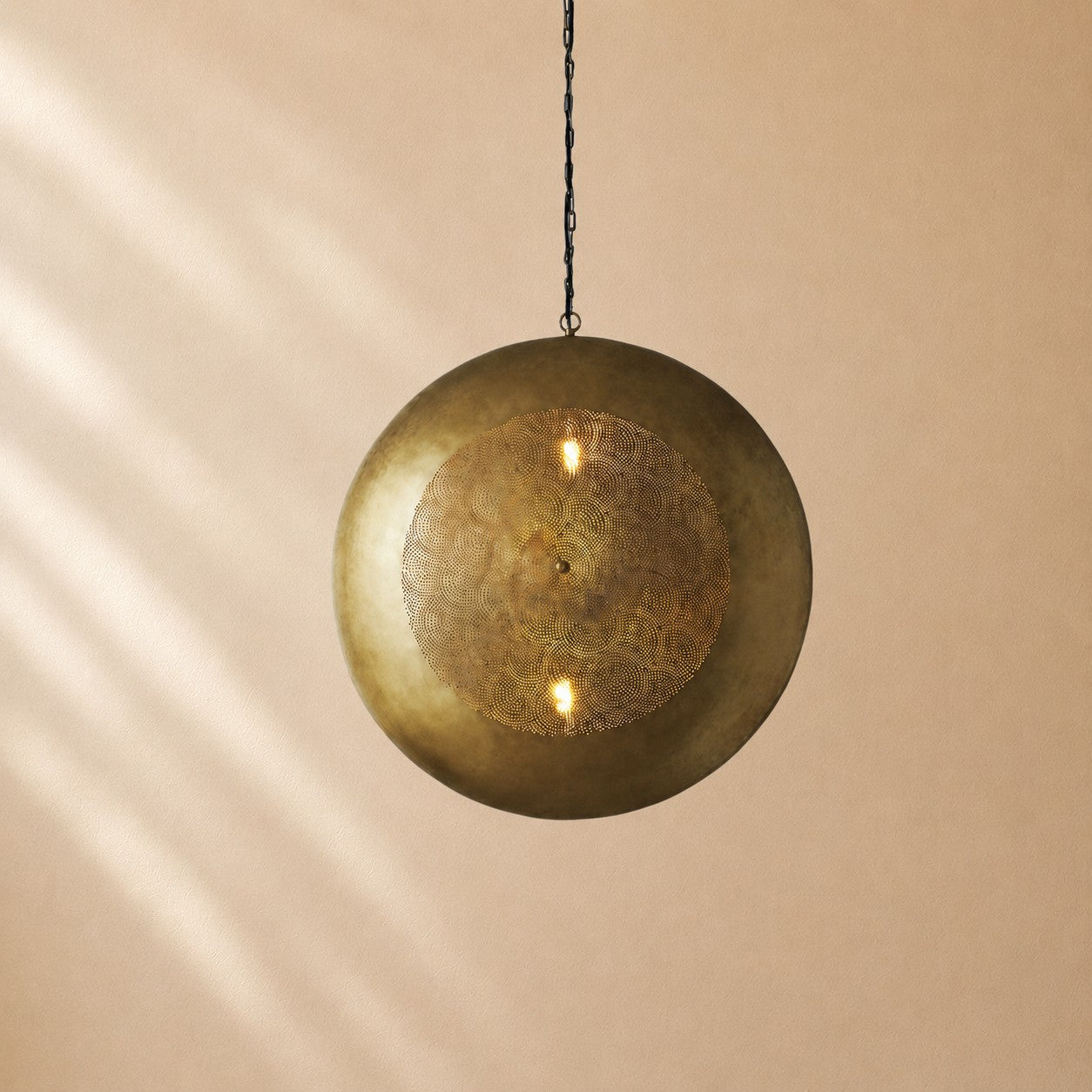 Elsie Perforated Brass Orb Pendant