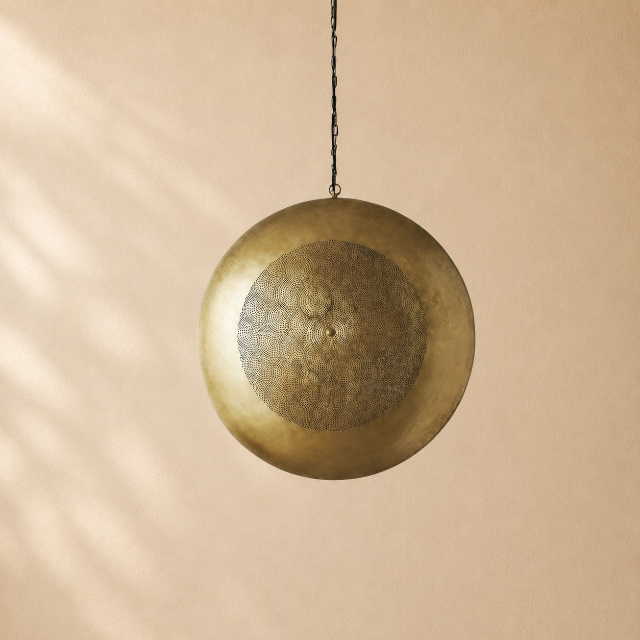 Elsie Perforated Brass Orb Pendant