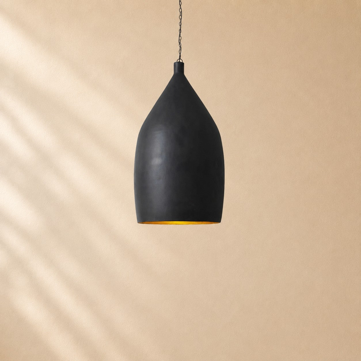 Enid Hammered Metal Cone Pendant