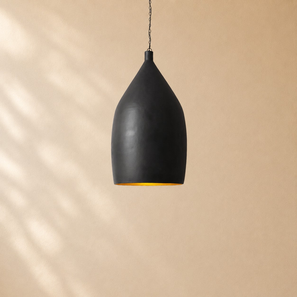 Enid Hammered Metal Cone Pendant