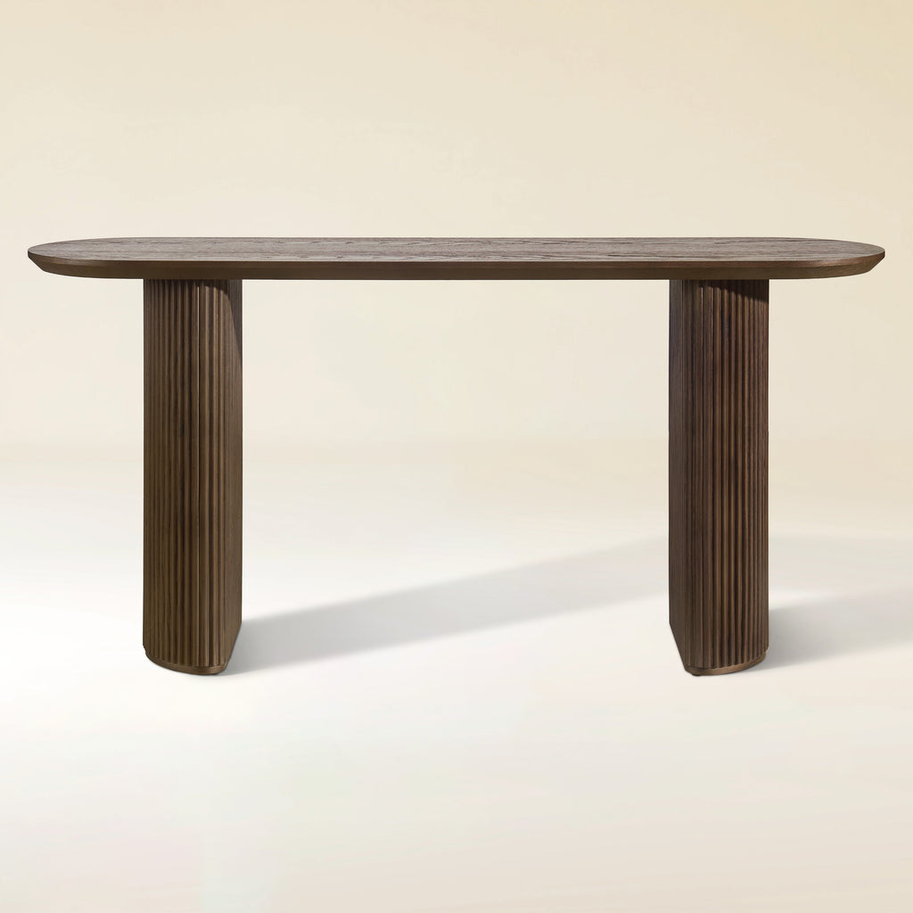 Epoque Solid Oak Fluted Console Table