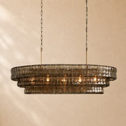 Erin Glass Oval Chandelier 54"W/65"W