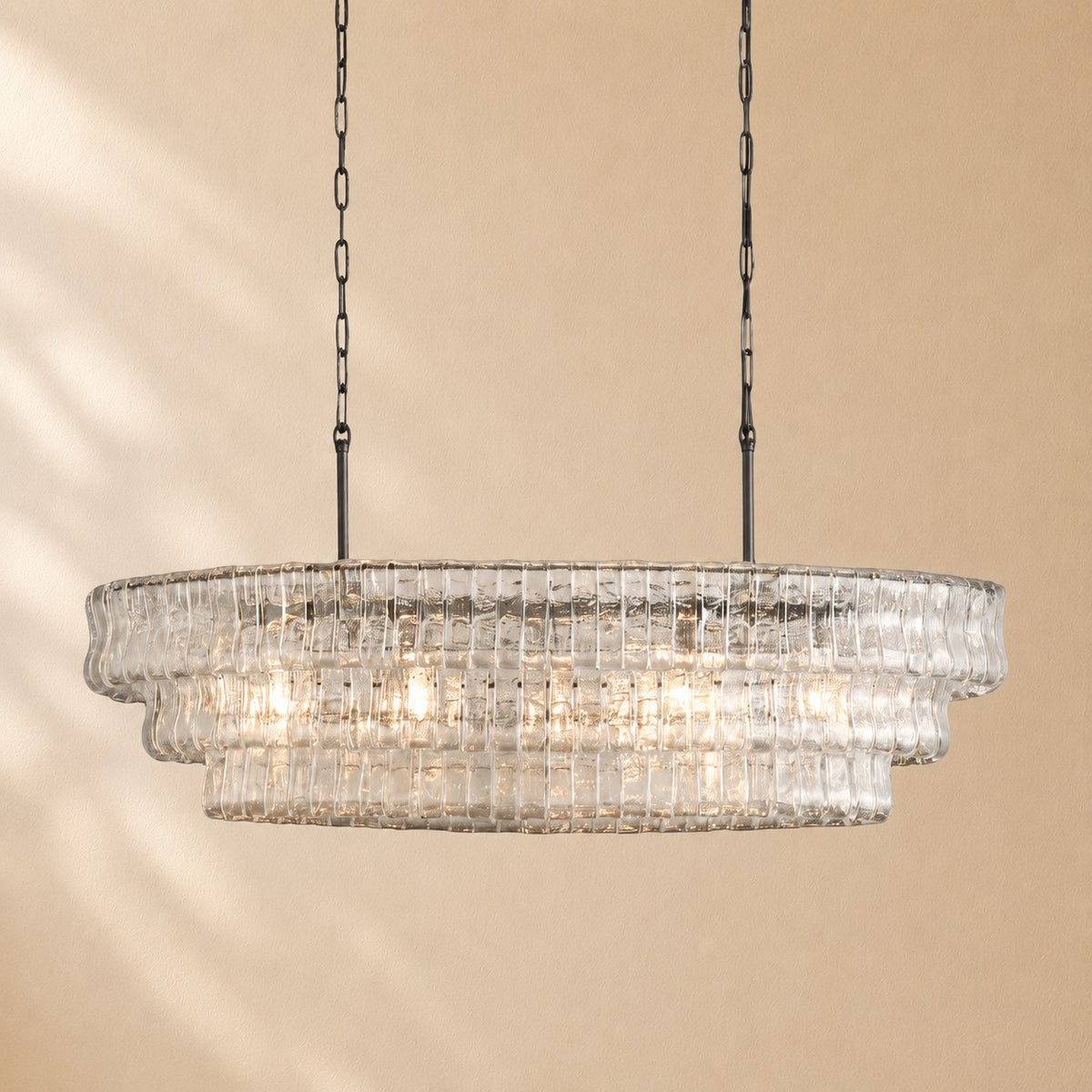Erin Glass Oval Chandelier 54"W/65"W