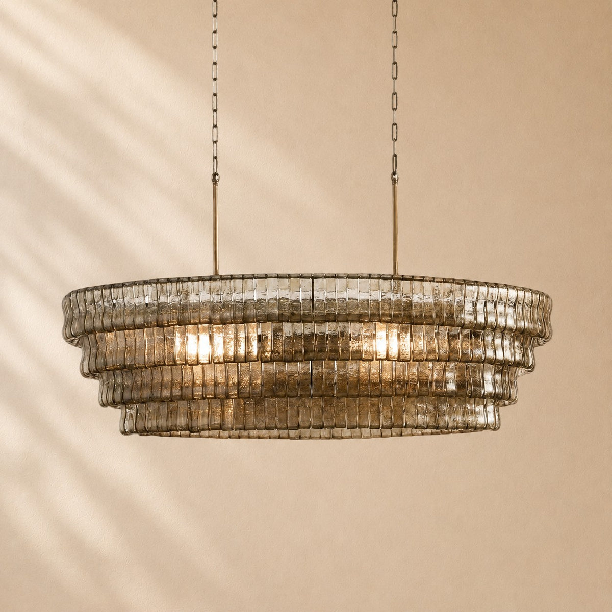 Erin Glass Oval Chandelier 54"W/65"W