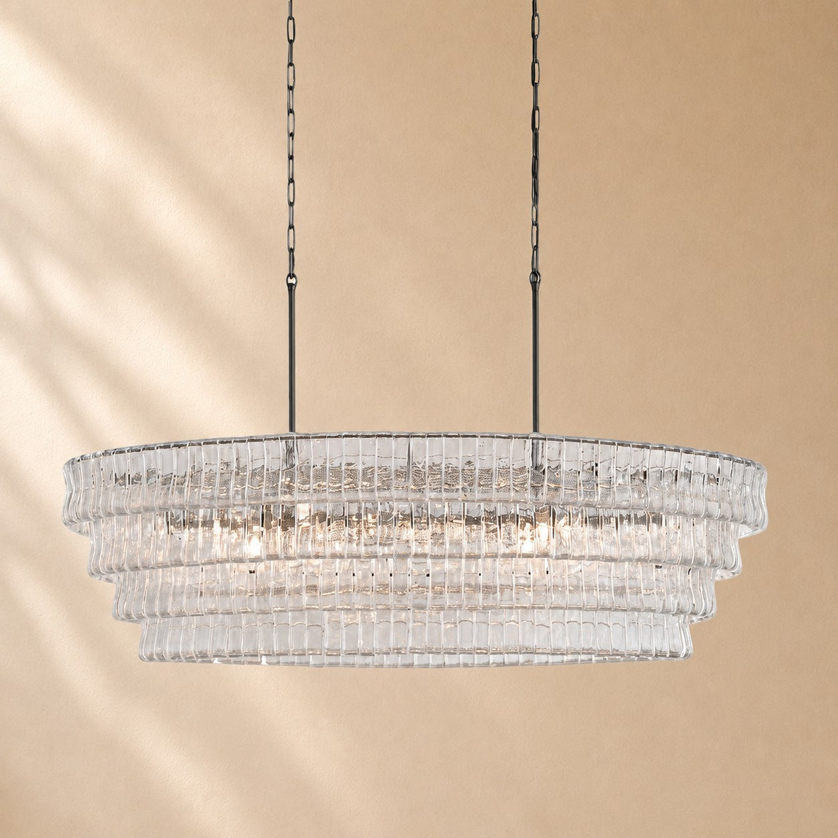 Erin Glass Oval Chandelier 54"W/65"W