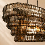 Erin Glass Oval Chandelier 54"W/65"W